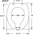 Diagram of bariatric toilet seat
